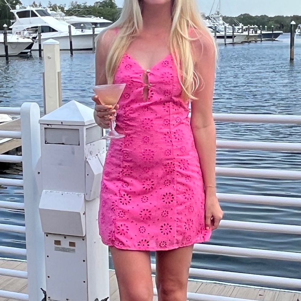 Eyelette Mini Dress - Picture 3 of 4